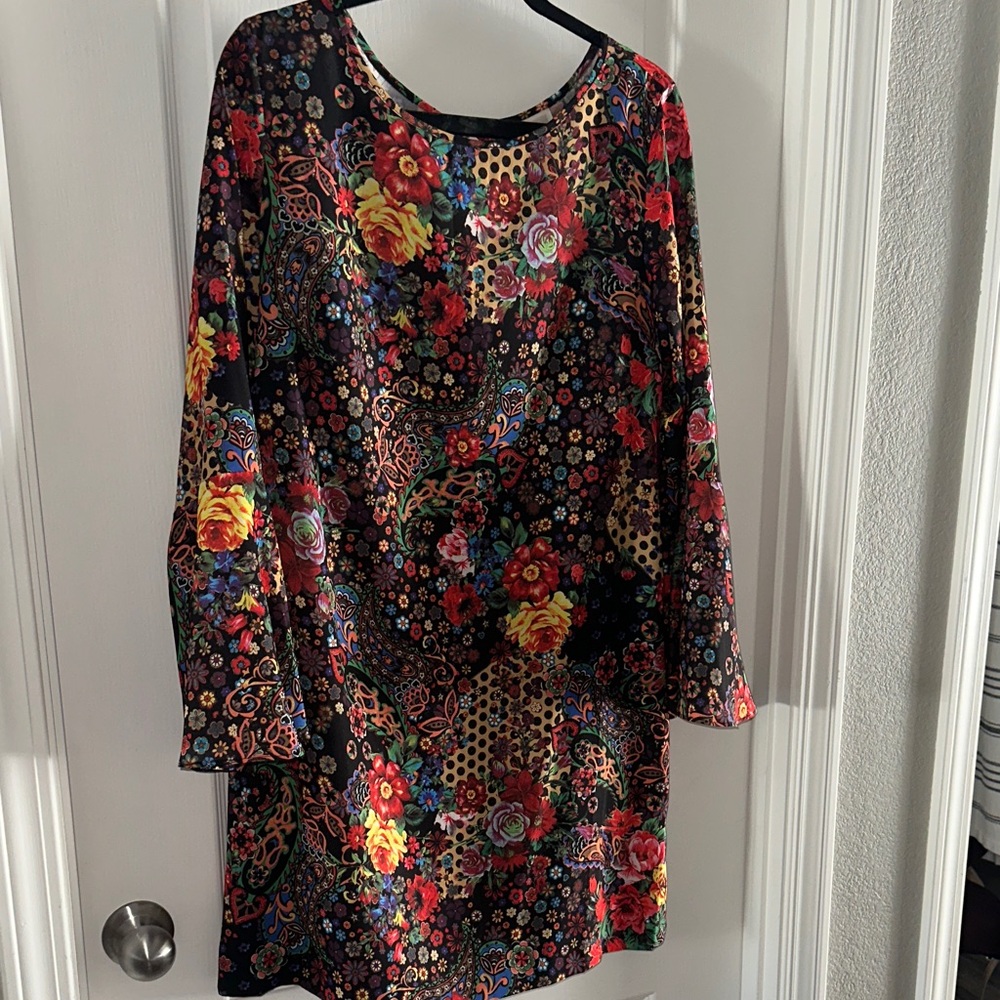 Beige by eci Long Sleeve Floral Dress - Multicolor